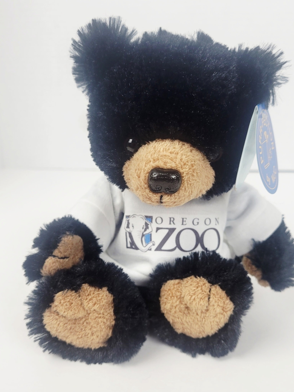 Vtg 1992~Purr-Fection Plush by MJC~Black & Tan Fluffy Bear 6"~Oregon Zoo